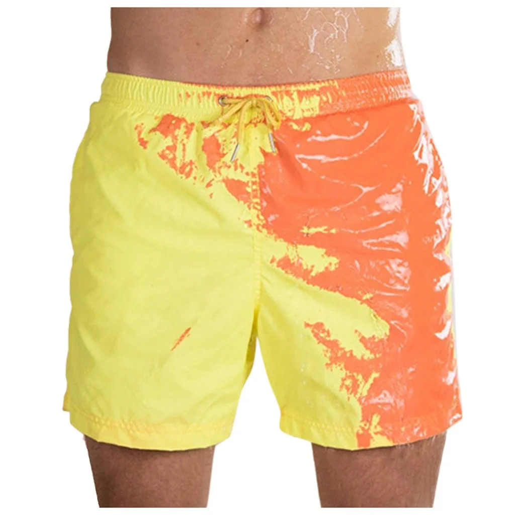 

Beach Shorts Men Magical Color Change Swimming Short Trunks Summer Swimsuit Swimwear Shorts Quick Dry