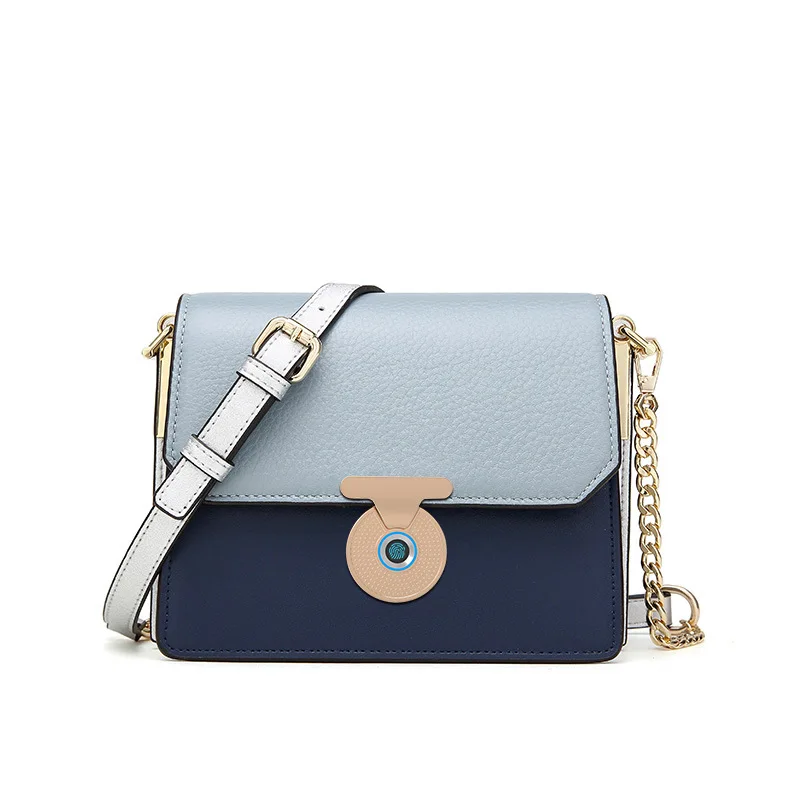 

New fashion fingerprint unlock handbags shoulder bag purses and handbags fingerprint lock for leather bag, As picture shows