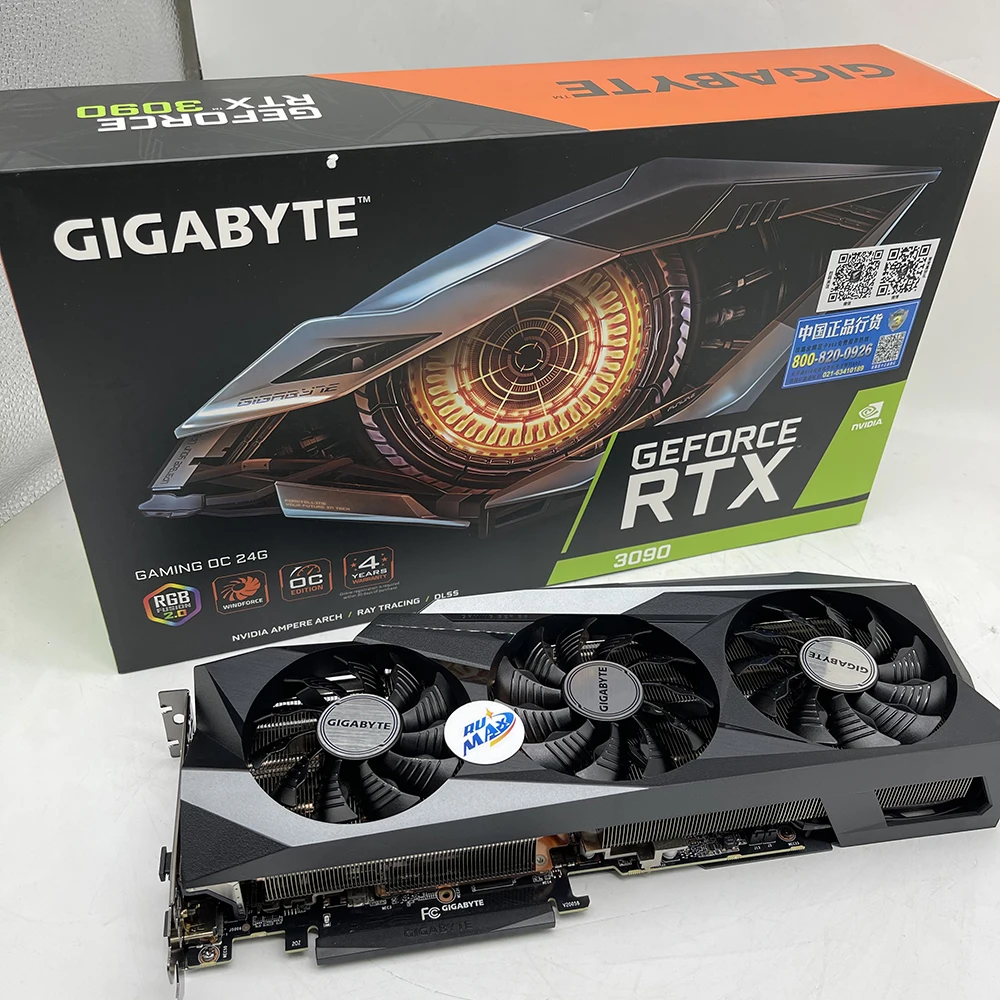 

Rumax Graphics Card G-eForce RTX3090 24GB Gigabyte rtx 3090 3*8Pin 256Bit GDDR6X 750W GPU 3090