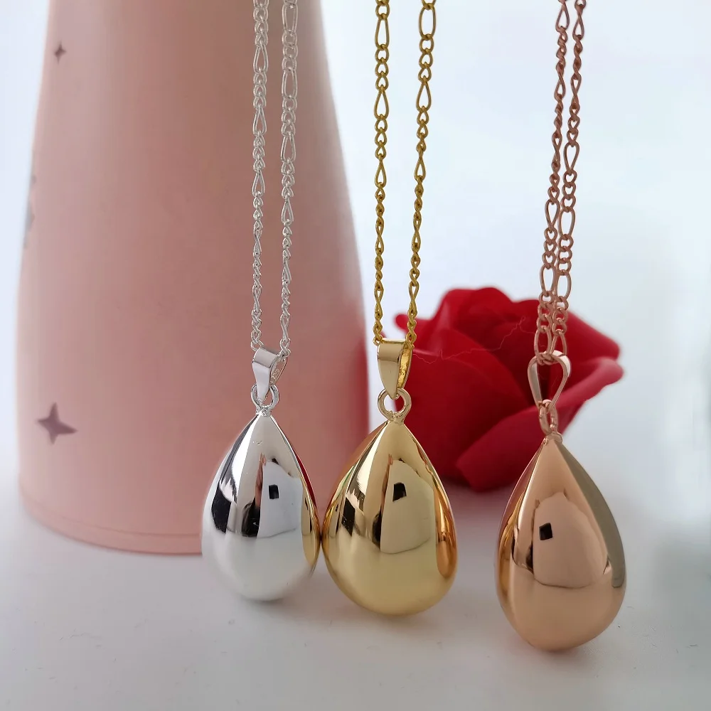 

Wholesale Fashion Water Drop Ball Custom Pregnancy Women Jewelry Baby Pendant Necklace Bola de Grossesse