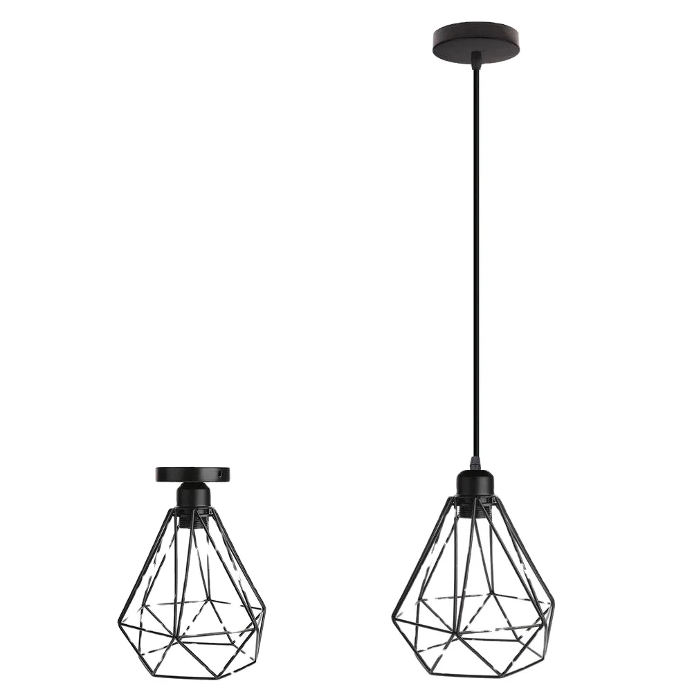 

Retro Chandelier Vintage Lamp CageBlack Fashion Bedroom Lampshade Romantic Parlor
