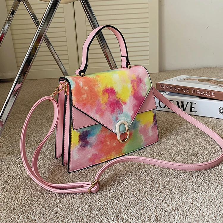 

Popular Retro Handbag Bolsos Mujer Female New Colorful Printing Shoulder Bag Ins Fashion Crossbody Messenger Bag For Women, Mutil-color