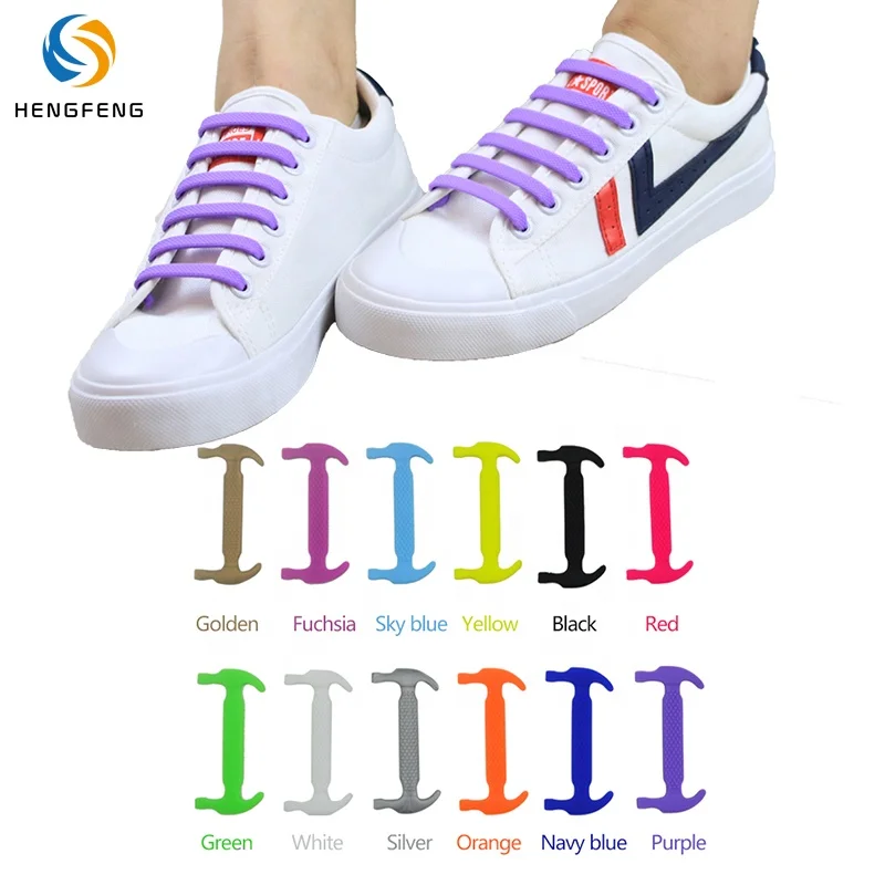 

Fashion Lazy Plastic Silicone Elastic No Tie Shoelaces Creative Hammer Shape Silicone Shoe laces, 13 colors