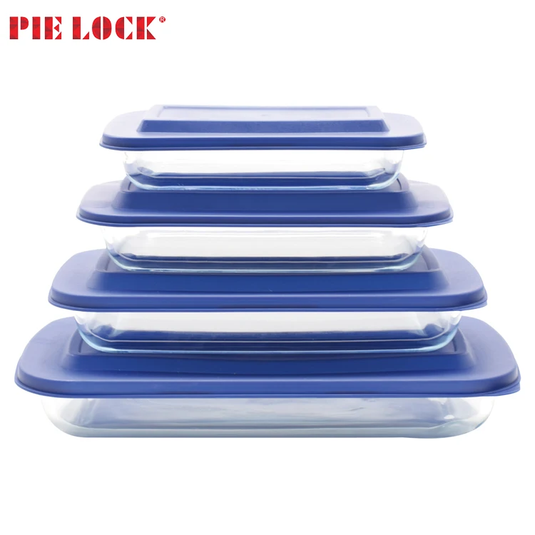 Rectangular Borosilicate Glass Bakeware With Lid And Carrier Bag Set
