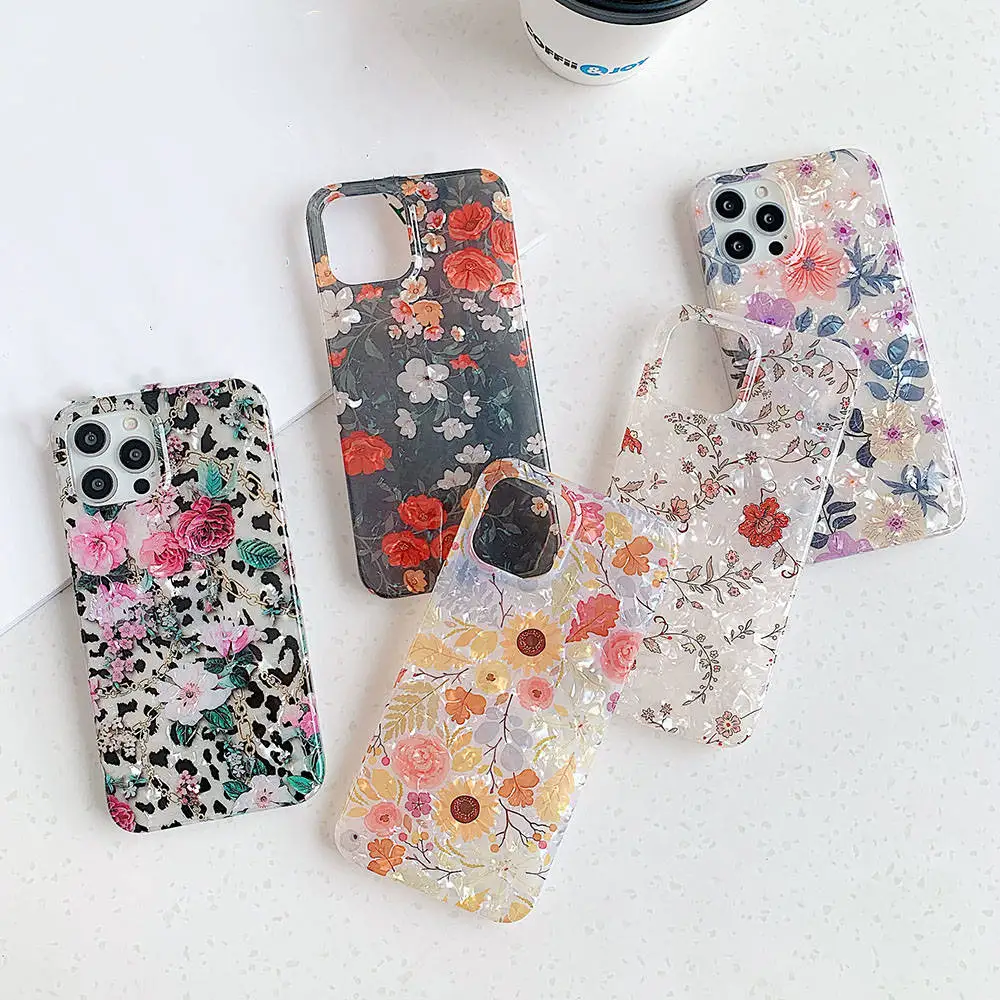 

Luxury Case For iPhone Flower For iPhone 12 Pro Max Phone Cover Bling Flower Phone Case For iPhone 12 11 Pro XS Max XR 7 8 Plus