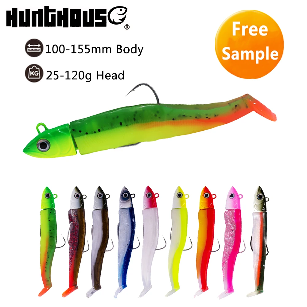 

25g head black minnow silicone body shad fishing soft lure, 8 colors