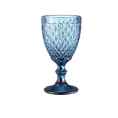 

blue vintage goblets glass colored wine glasses in buik, 4 colors