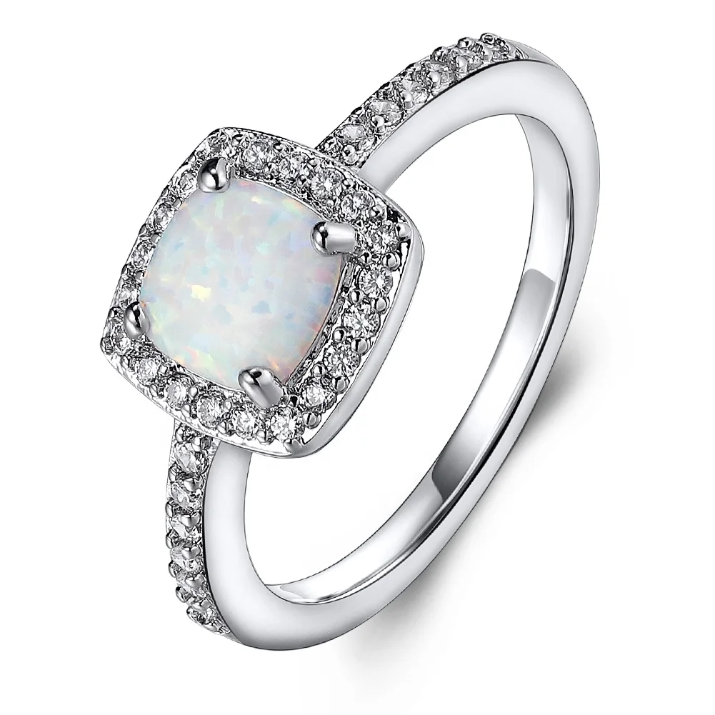 

Factory Hot Sales Brass Synthetic Cheap Light Blue Opal Rings Artificial Opal Inlay Rings