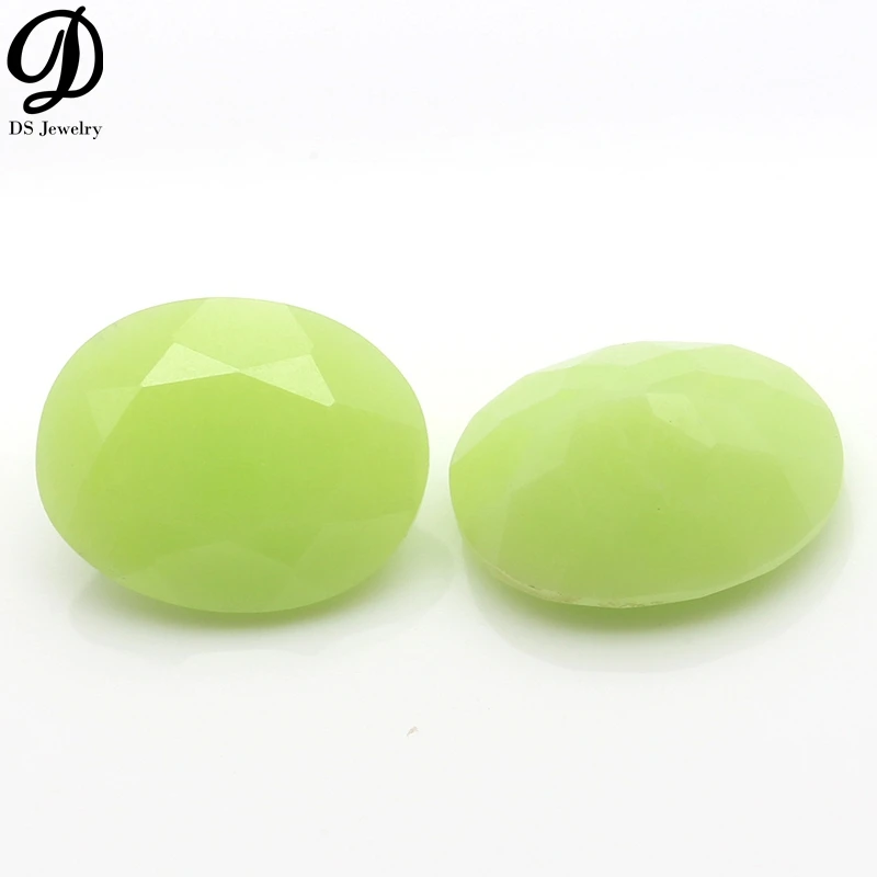 

Factory Price Wholesale Loose Gemstone Oval Apple Green 0008/1 Synthetic Gems Nanosital In Loose Gems