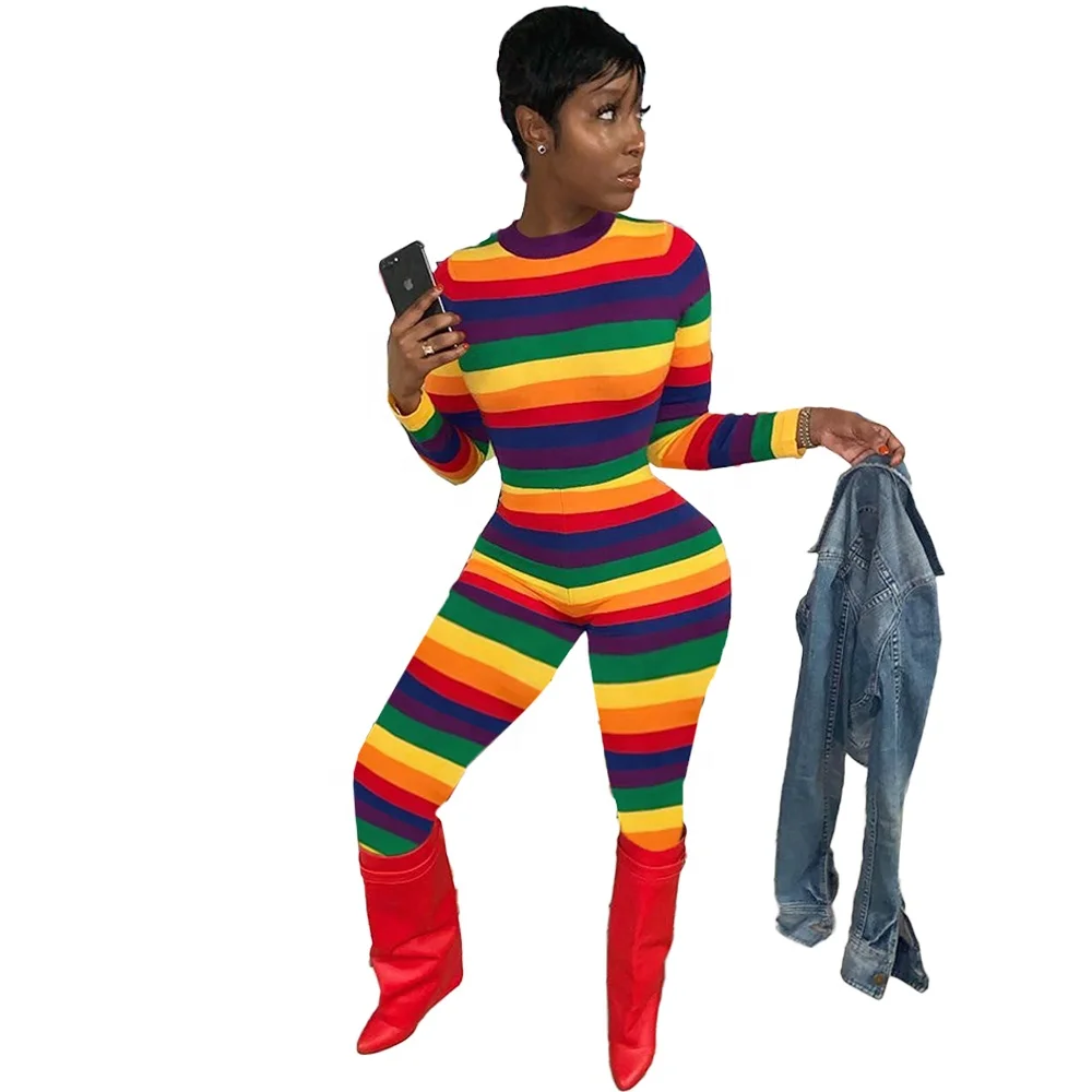 

Women Rainbow Onesie Adult Jumpsuits and Rompers, As shown