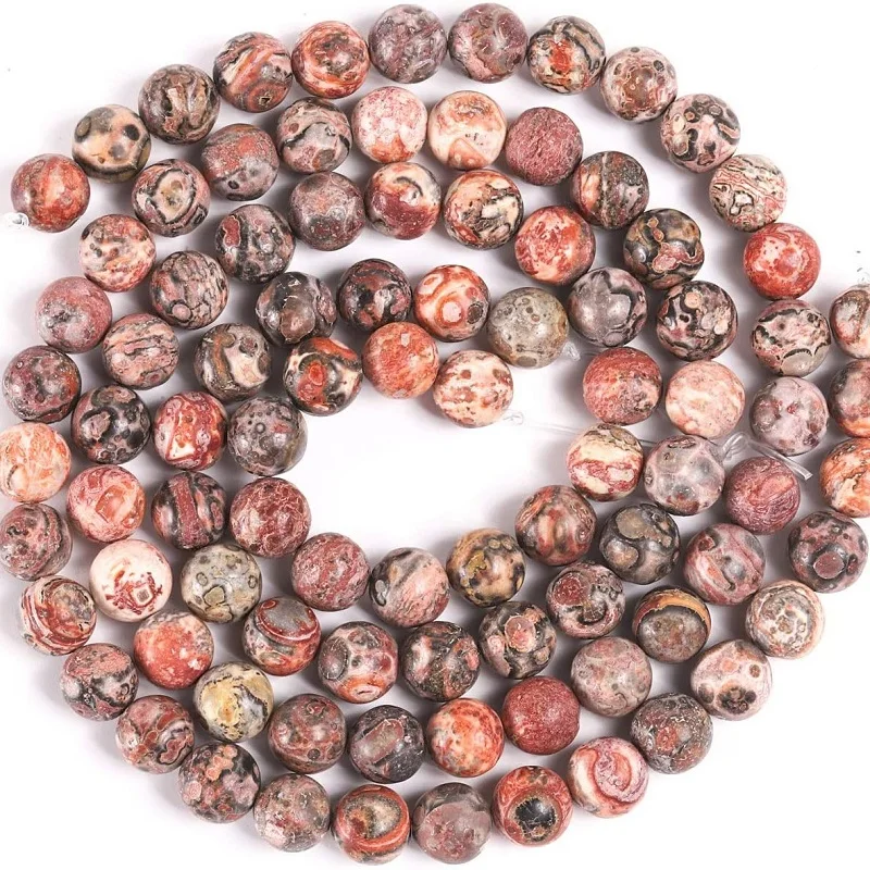 

Natural Leopard Skin Jasper for Jewelry Making Leopard Skin Jasper Smooth Round Shape Loose Gemstone Beads 15.5"