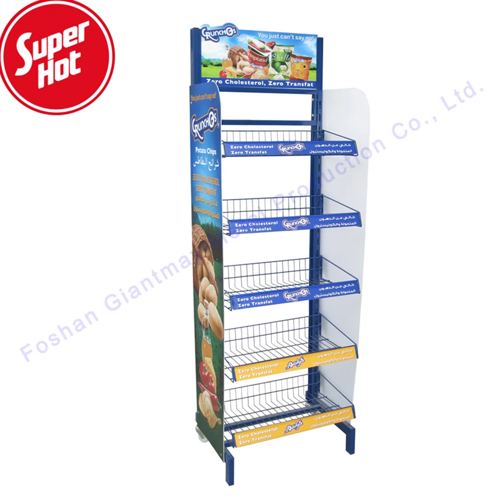 Multifunction Store Potato Chips Floor Stand,Supermarket Shelving