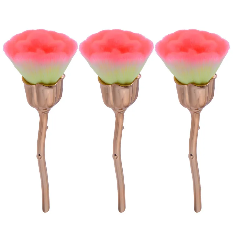 

1pc single makeup cosmetic synthetic rose brushes face brush wood rose brushes, Customized color