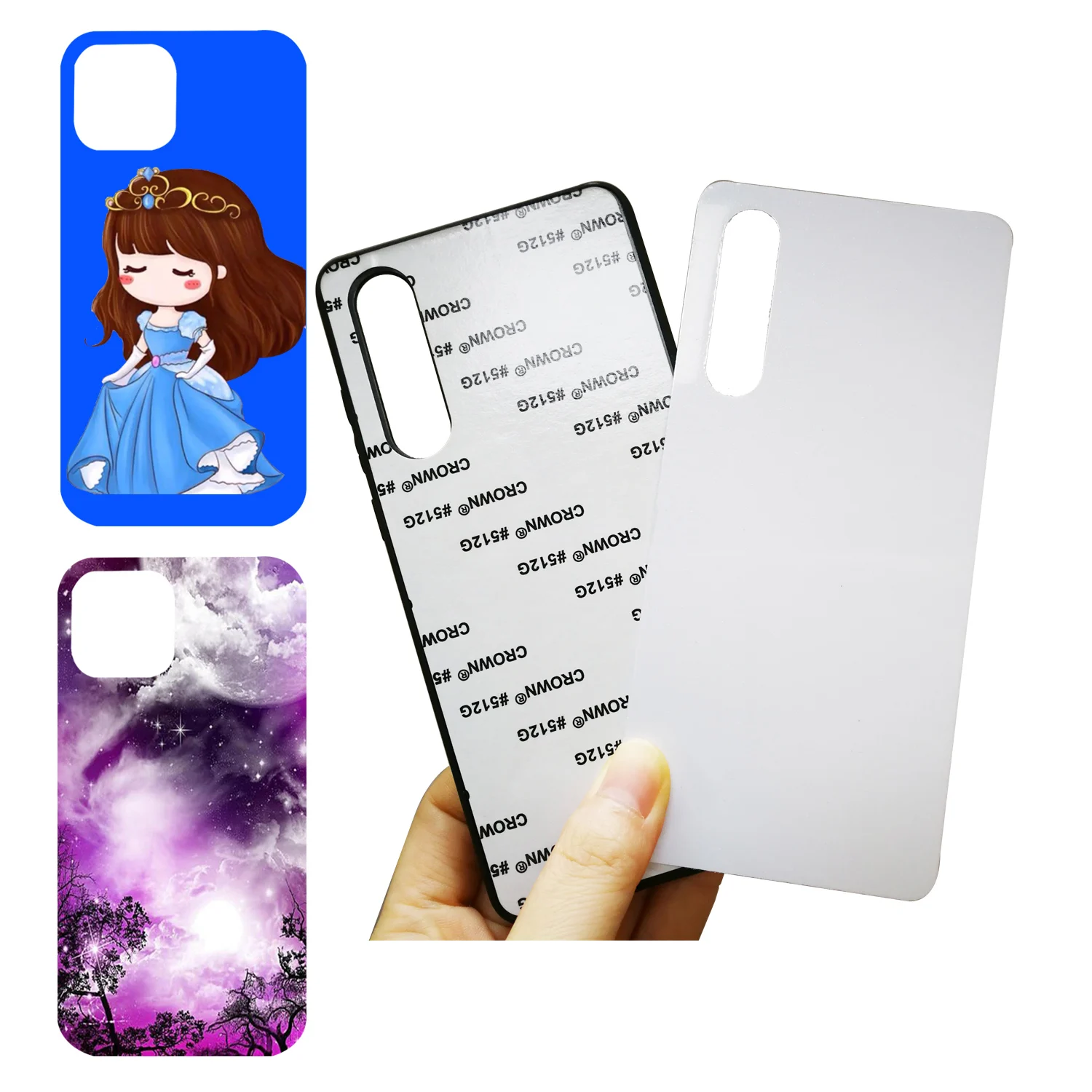 

High Quality TPU PC Aluminum 3 in 1 Customized Printing 2d Phone Case Sublimation Blank for Huawei P30, White