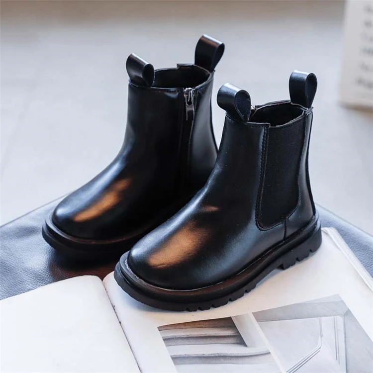 

Autumn Korean Soft Bottom Anti-slip Kids Boots Designer Boots Children's Boots, Khaki-brown-black