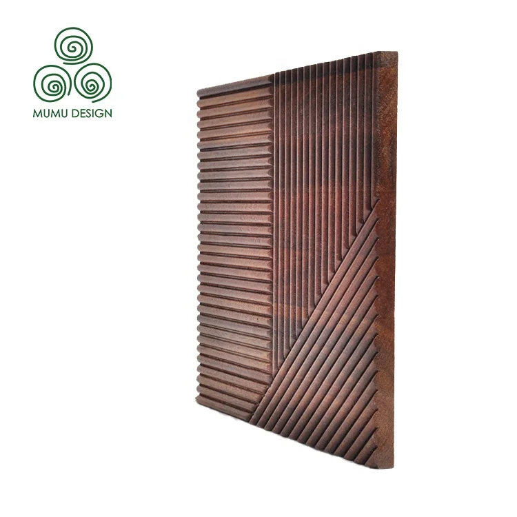 

MUMU Interior Home Decoration Wood Slat 3D Feature luxurious Texture Decorative Wall Panel for Hotel