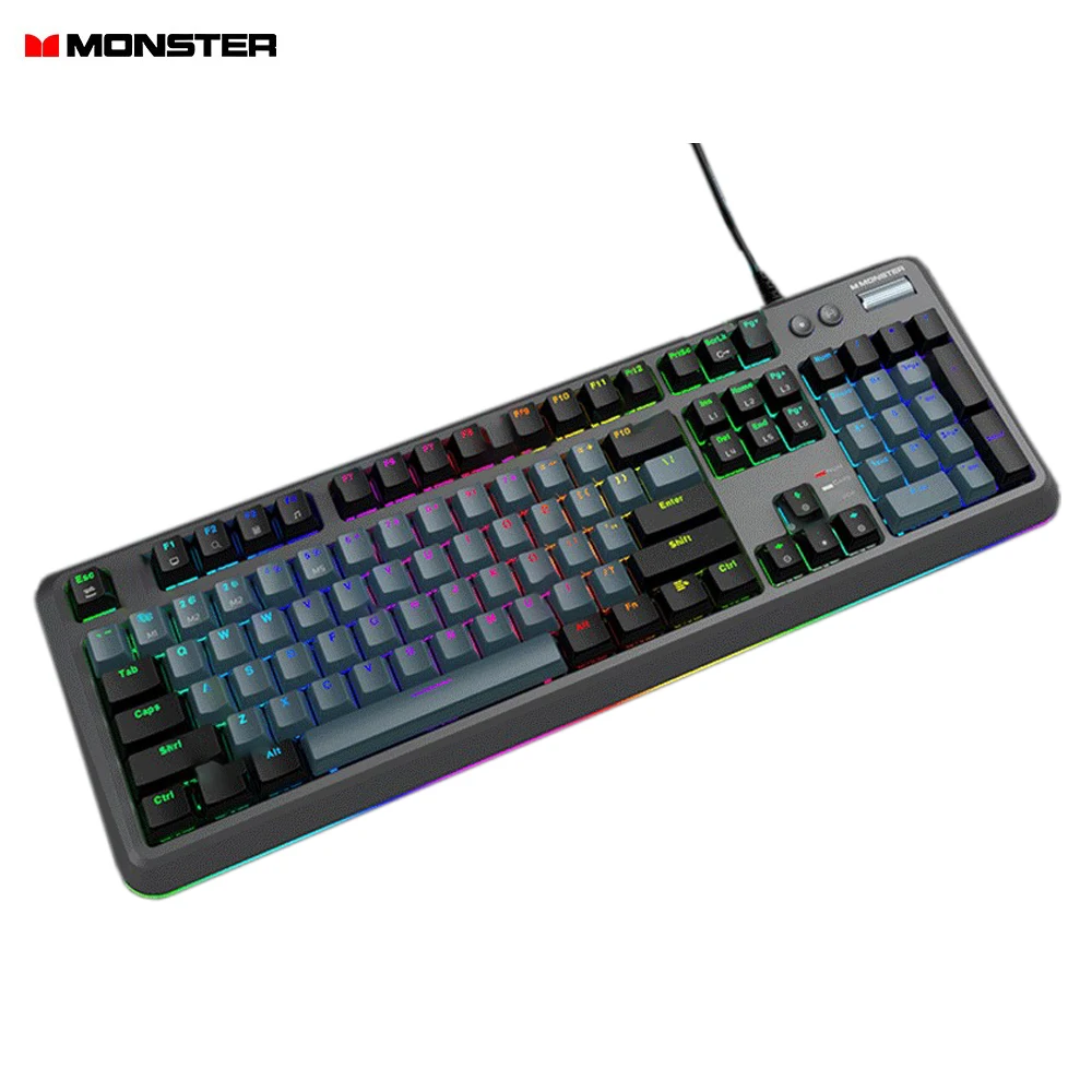 

Monster RGB breathing light Effect Mechanical Multimedia Gaming Keyboard for E sport Game and Office PC