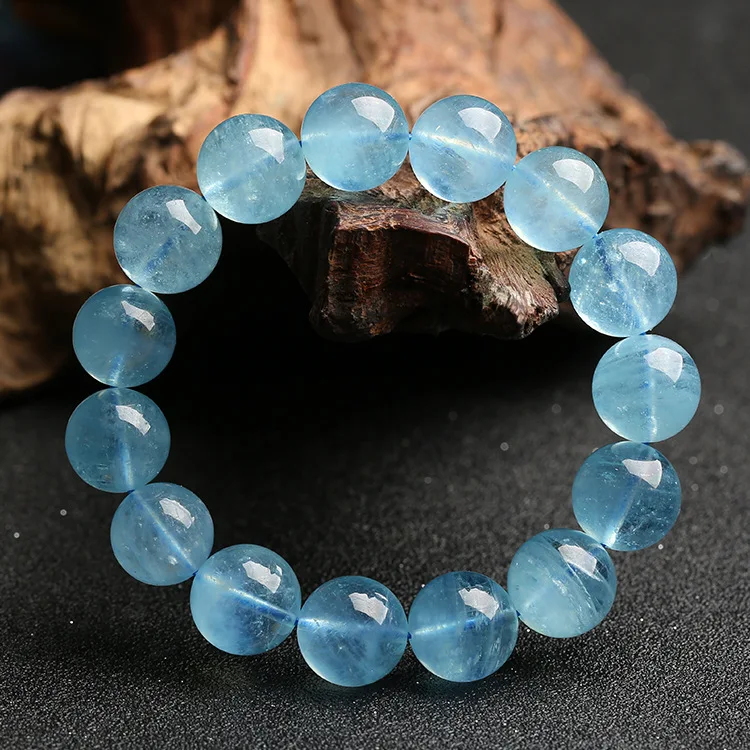 

Natural Aquamarine Gemstone Bracelets 7A High Quality High Ice Crystal Transparent Aquamarine Bracelets