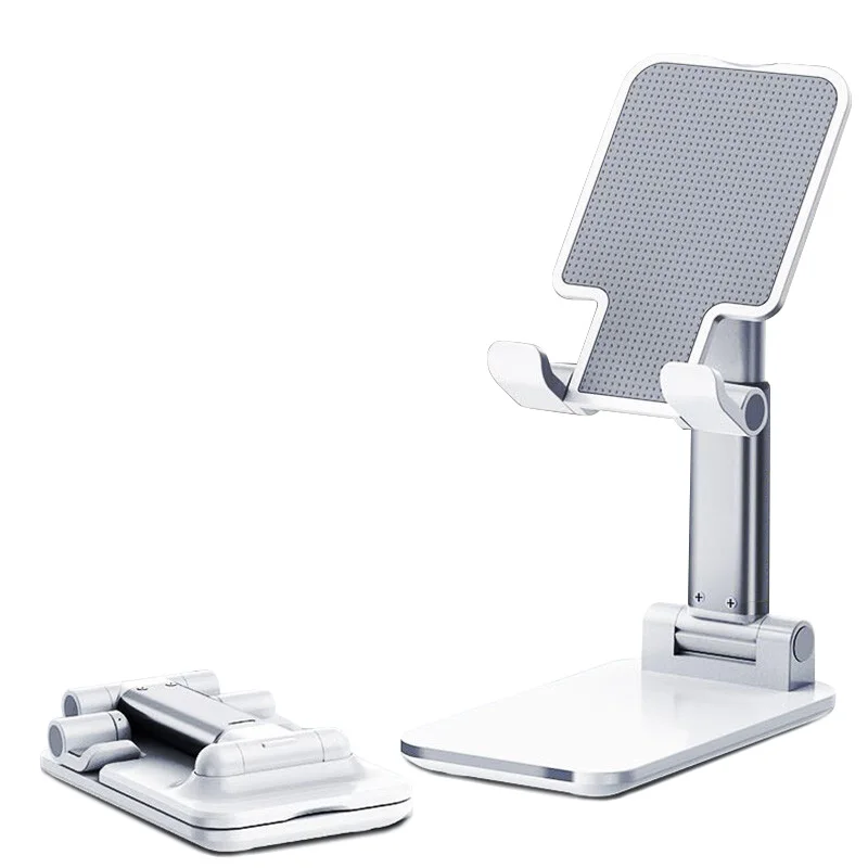 

Rotating Adjustable Universal Foldable ABS Plastic Desk Smartphone Cell Mobile Phone Holder Table Stand, Black white