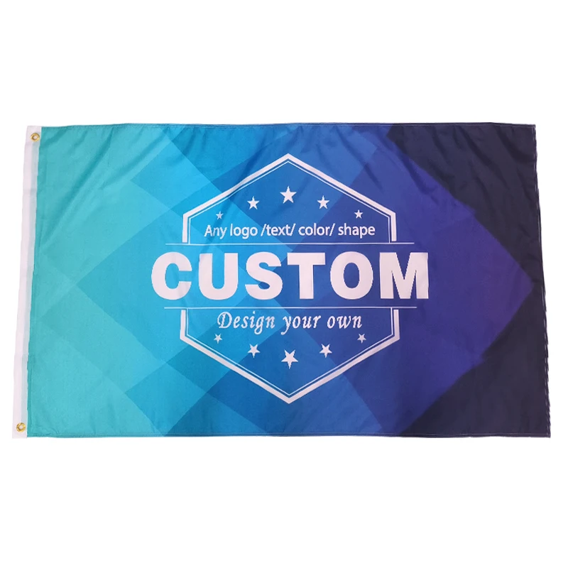 Durable Double Sided Printed Custom Size 3x5ft(90x150cm)100% Polyester Cheap Made Custom Flags and Banners