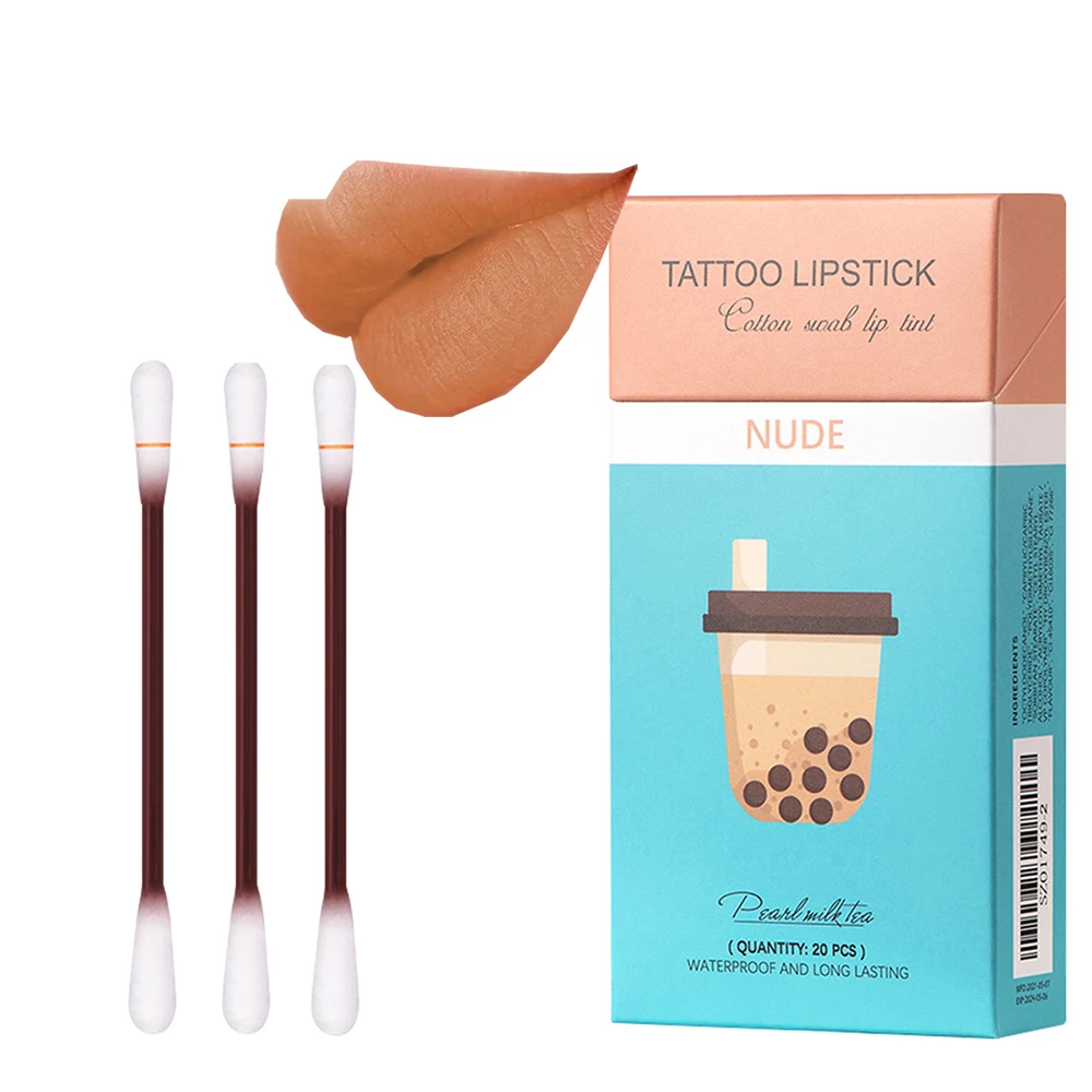 

No Logo Waterproof Tattoo Lipstick Cotton Swap Long Lasting Amazon Lip Tattoo Lipstick Swab Lip Tint Roller