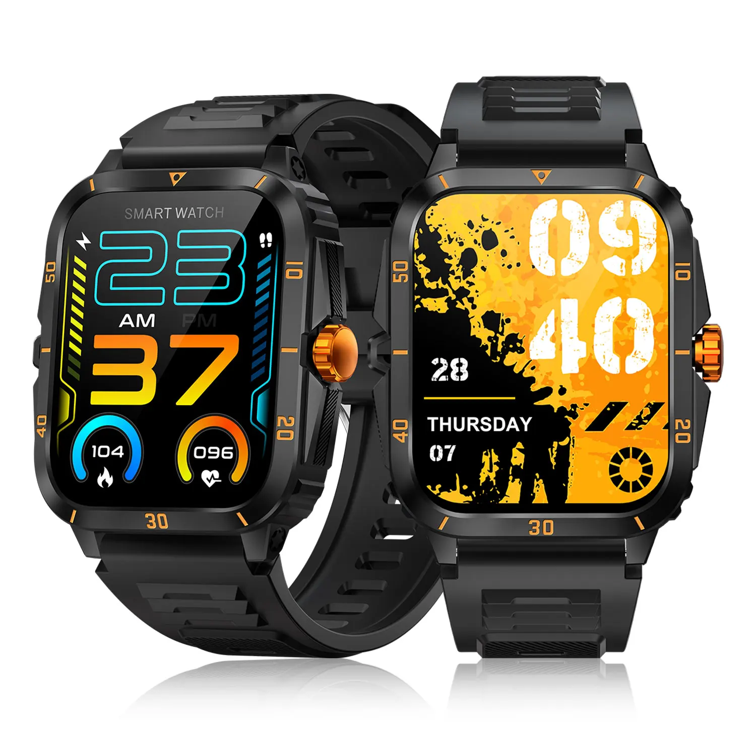 

Waterproof 3ATM Smart Watch 1.96 Inch Large Full Touch Screen 430 mAh Battery V71 Make Calls Heart Rate Spo2 Fitness Wrist Watch