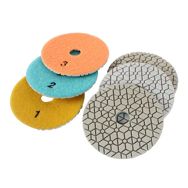 100mm 3 Step Stone Diamond Polishing Pads for Marble Granite Quartz
