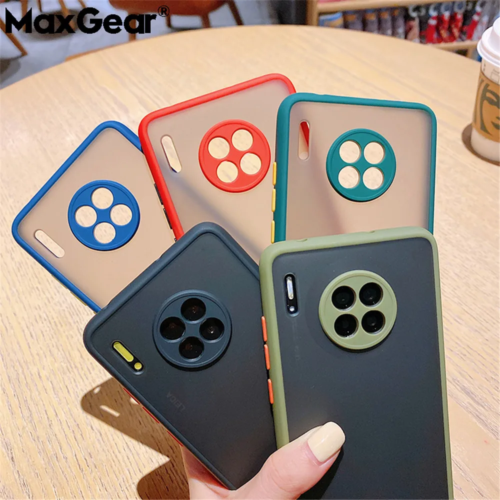 

Camera Protection Matte Transparent Phone Case For Huawei P30 P40 Mate 30 Pro Y9A Y6A P Smart 2021 Shockproof Back Cover Fundas