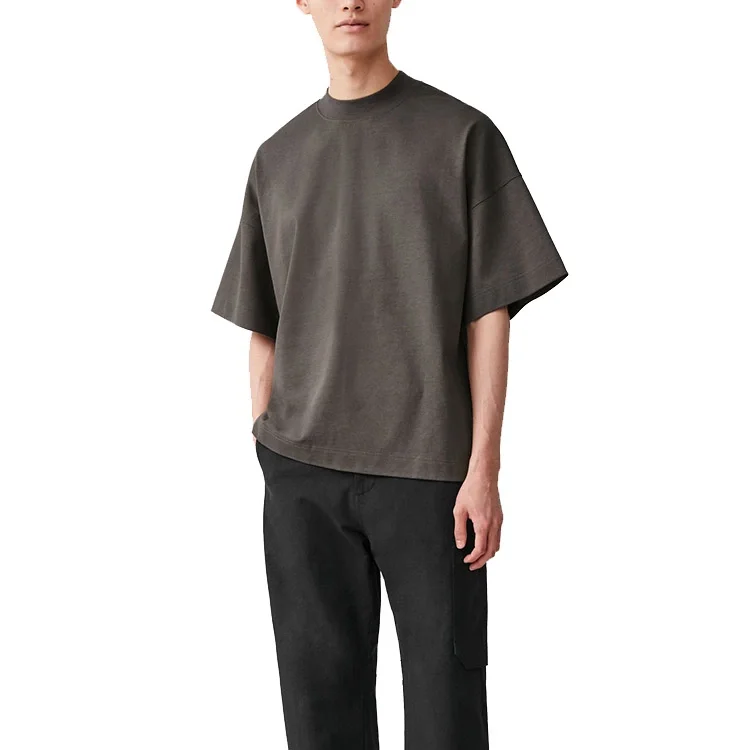 2021 Heavy Tee Shirts Oversized Blank Black Boxy Fit T Shirt - Buy T
