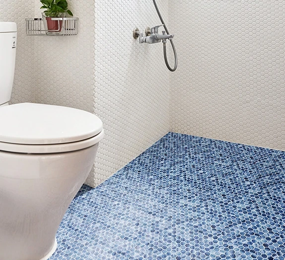 Decorative  hexagon glass mosaic tile for bathroom/kitchen/swiming pool