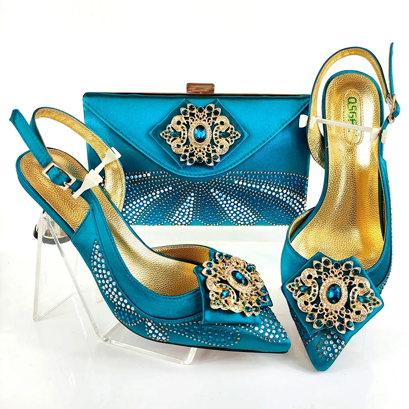 

Good style high heel woman party shoes and matching bags S180830