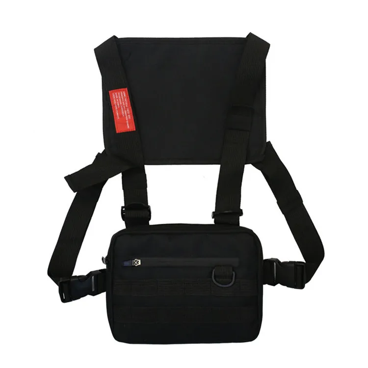 

Fashion Streetwear Hip-hop Utility Women Men Harness Sport Gym Front Chest Rig Pack Bag for Outdoor Camping Hiking