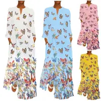

Women Clothing New Model Casual Dresses Women Floral Maxi 5XL Dress