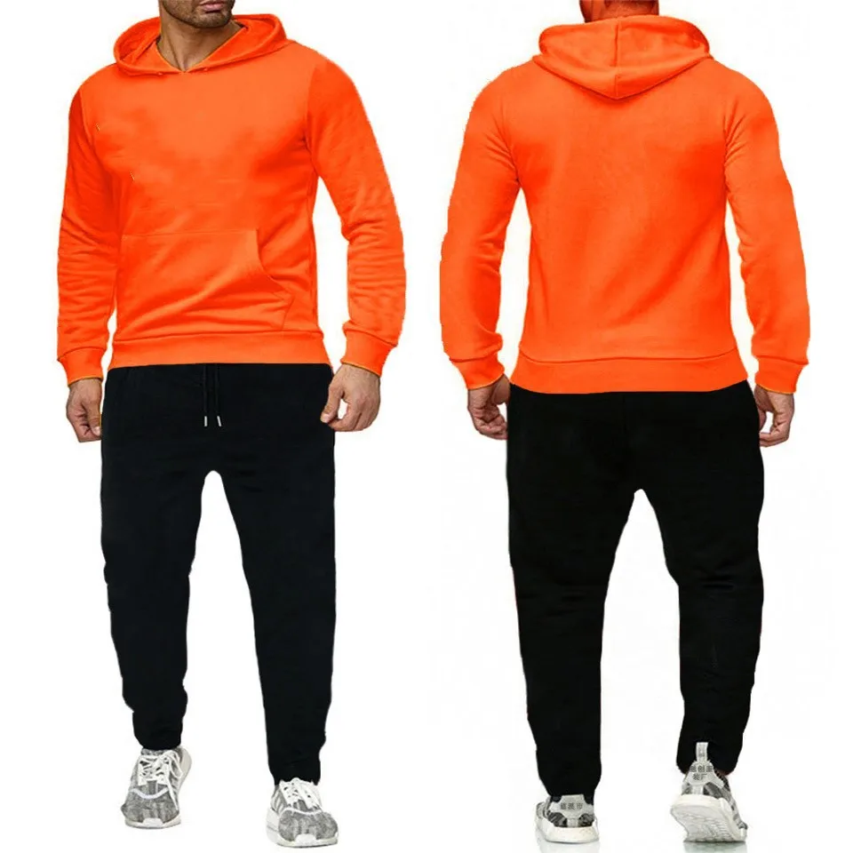 

Wholesale Custom Logo Long Sleeve Two Piece Set Sport Jogger Sweatsuit Hoodies Casual Tracksuit For Men, Shown