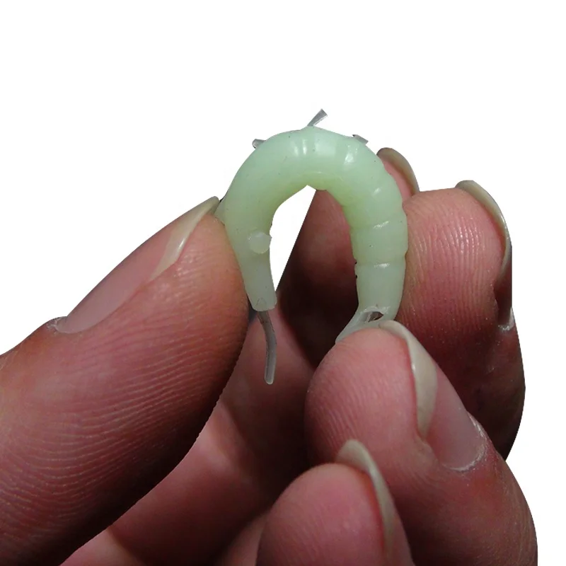 

3cm prawn fishing lure soft plastic shrimp bait grass shrimp lures, Light green