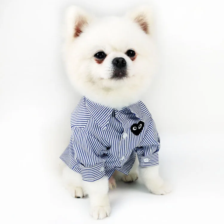 

Summer Dog Popular Logo Thin Clothes Teddy Cat Pet Small Puppy Fashion French bull Dog Shirt, Blue,red