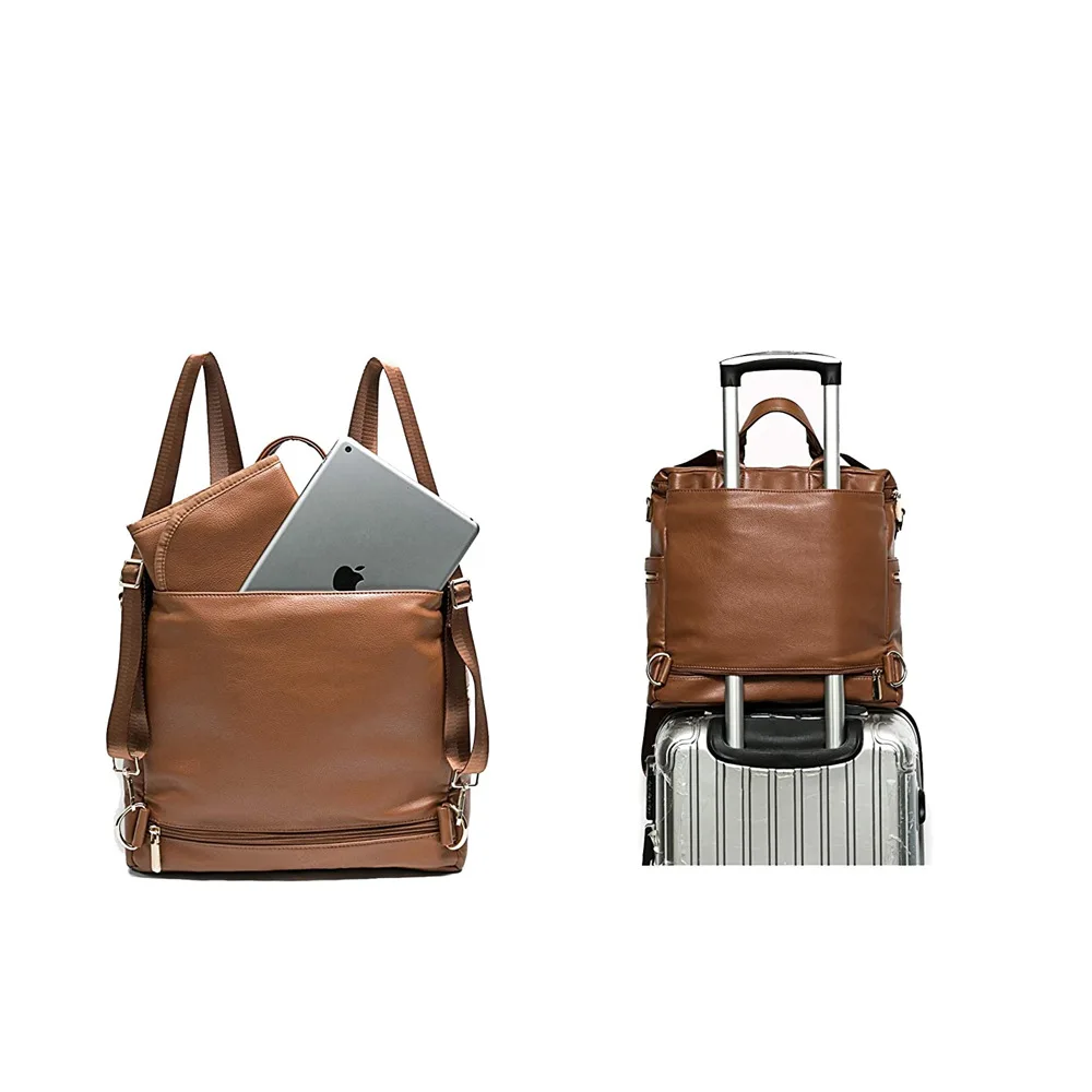 

Twinkle Mom 2021 New Fashion Multi-function Vegan Leather Backpack Baby Changing Bag
