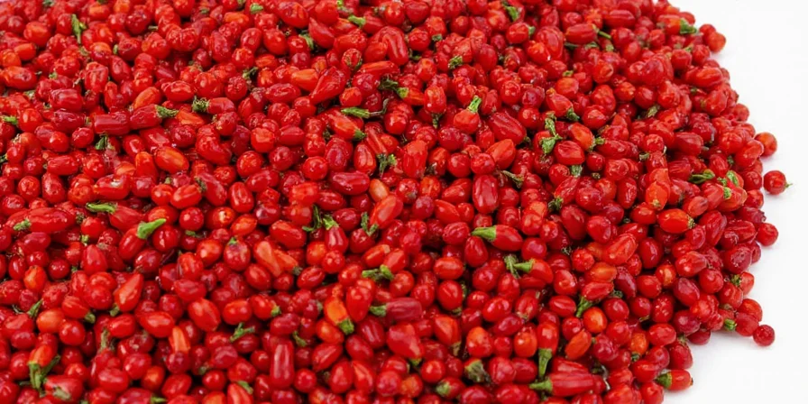 Drying red peppers on rack
