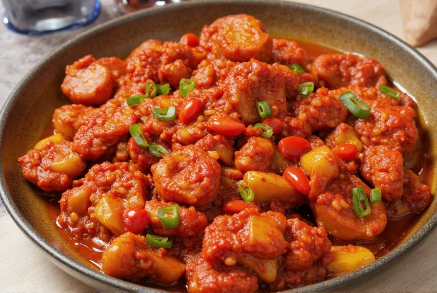 Three-bean vegan chili in a slow cooker