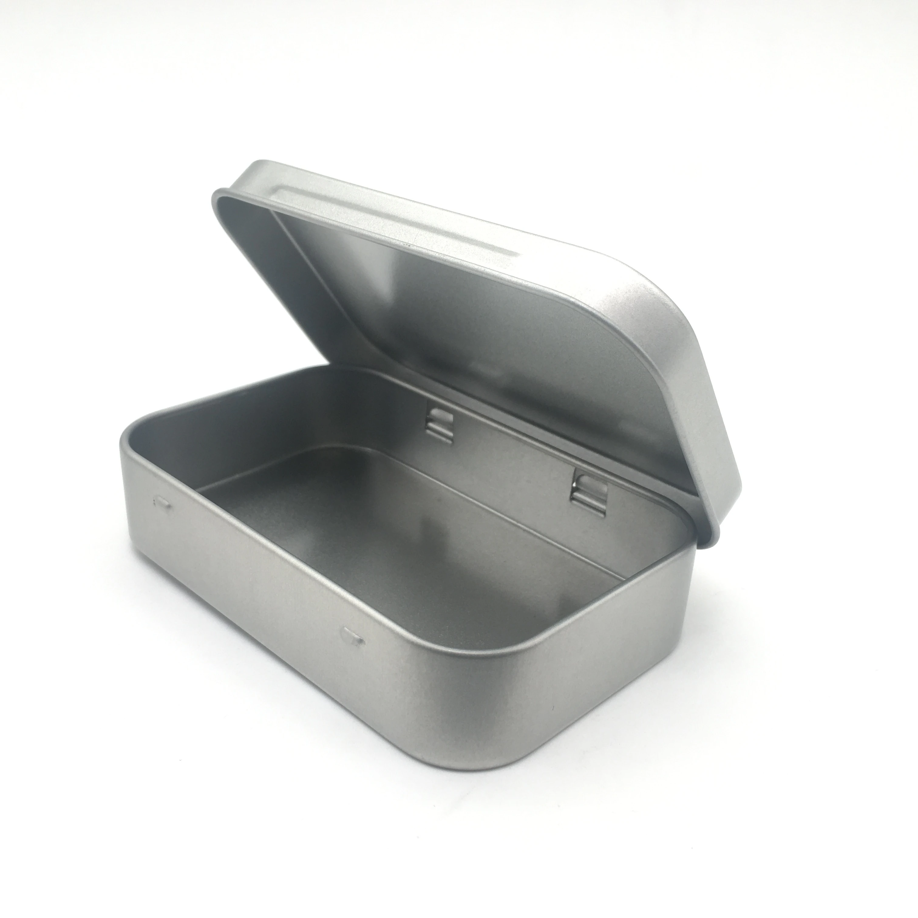 

2023 Factory OEM Empty Metal Hinged Rectangle Small Mint Mini Tin Box In Stock