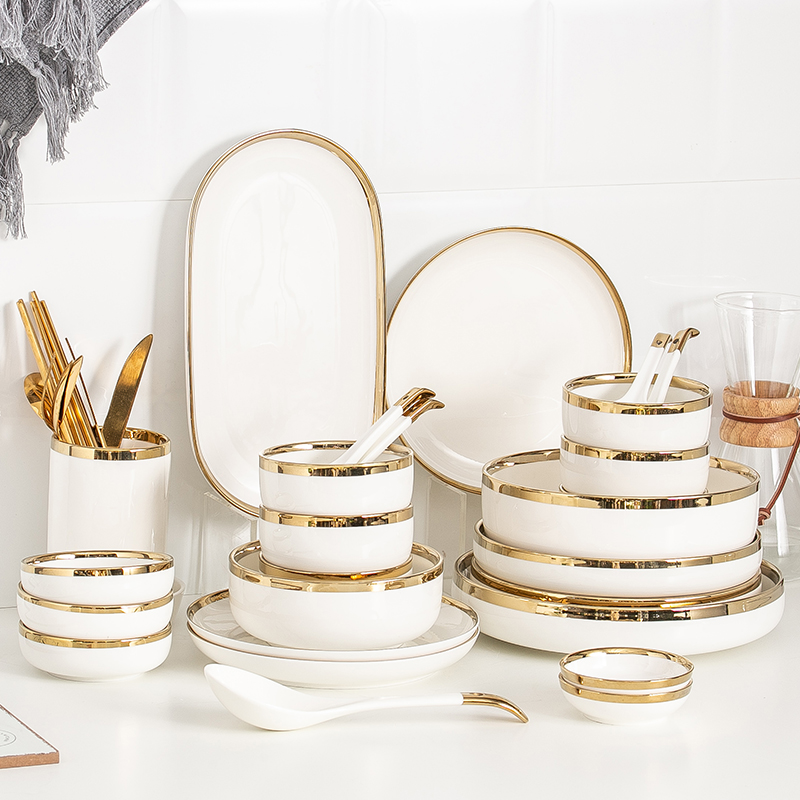 

OSBORN Wholesales middle east ceramic tableware set for knife and fork dinner sets with case, Picture