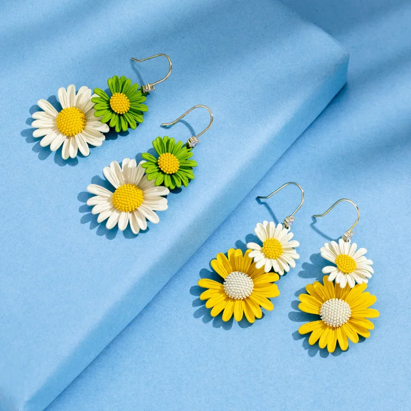 

Aimgal jewelry 925 sterling silver flower small fresh daisy earrings female