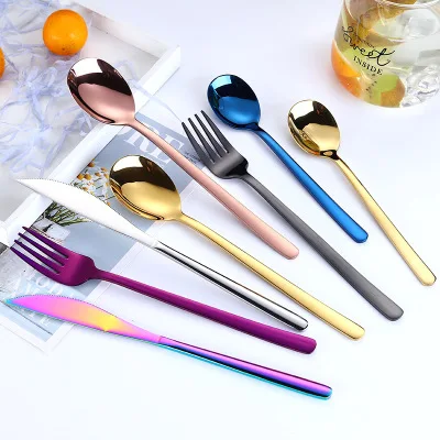 

New Design SS 304 cutlery and stainless steel colorful flatware set