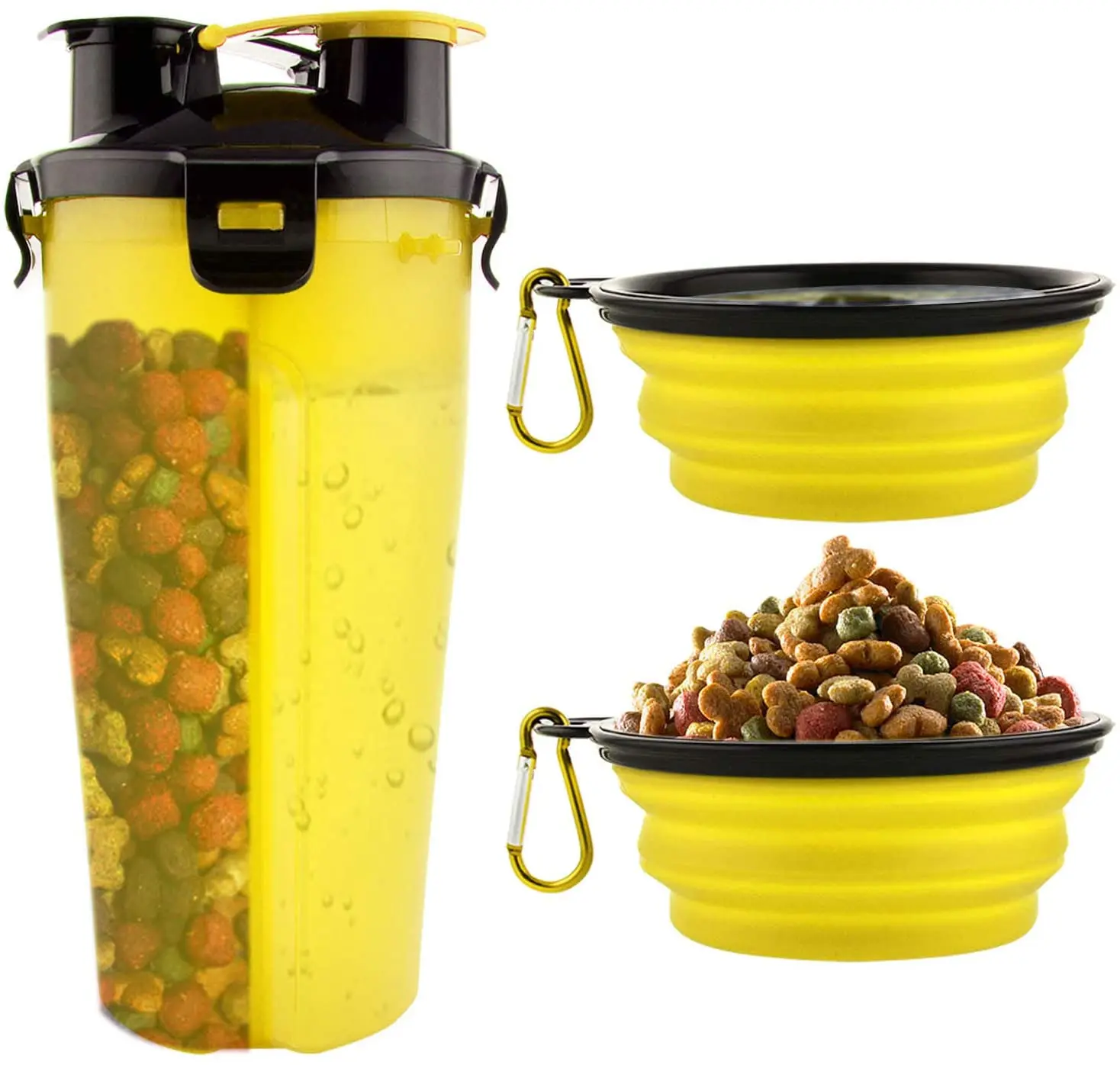 

Manufacturing plant Portable Water Bottle and Food Container for Travel with 2 Collapsible Bowls Dogs Cats Feeder pet bottle