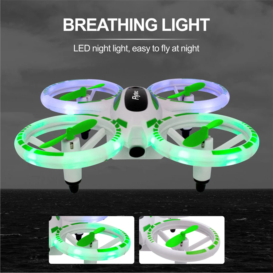 Flytec T21 2.4g 4ch 6 Axis Rc Glow Stunt Mini Drone With Led Breathing
