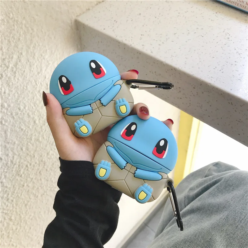 

Silicone 3D Pokemon Squirtle Headphone Case For Airpods Pro For Airpods 1 2 Earphone Cover, Blue