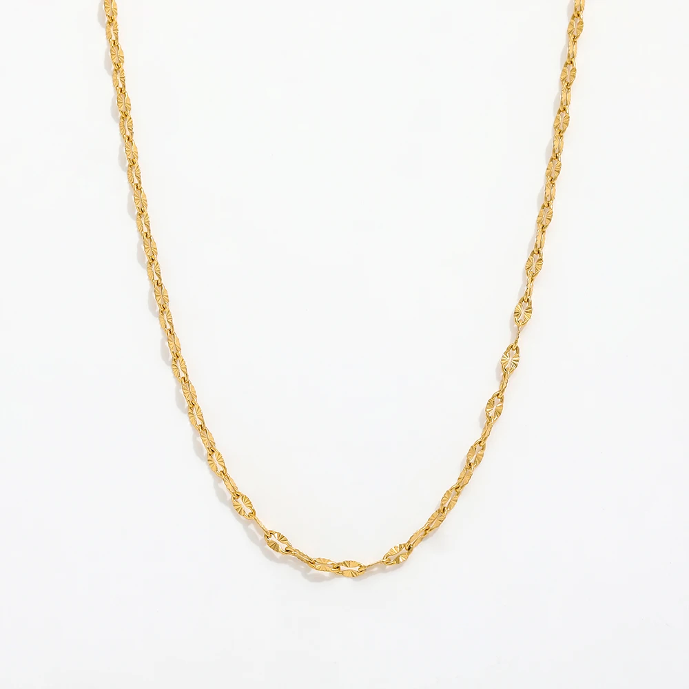 

Joolim Jewelry 18K Gold Plated Carambola Dainty Chain Choker Necklace Stainless Steel Jewelry Wholesale