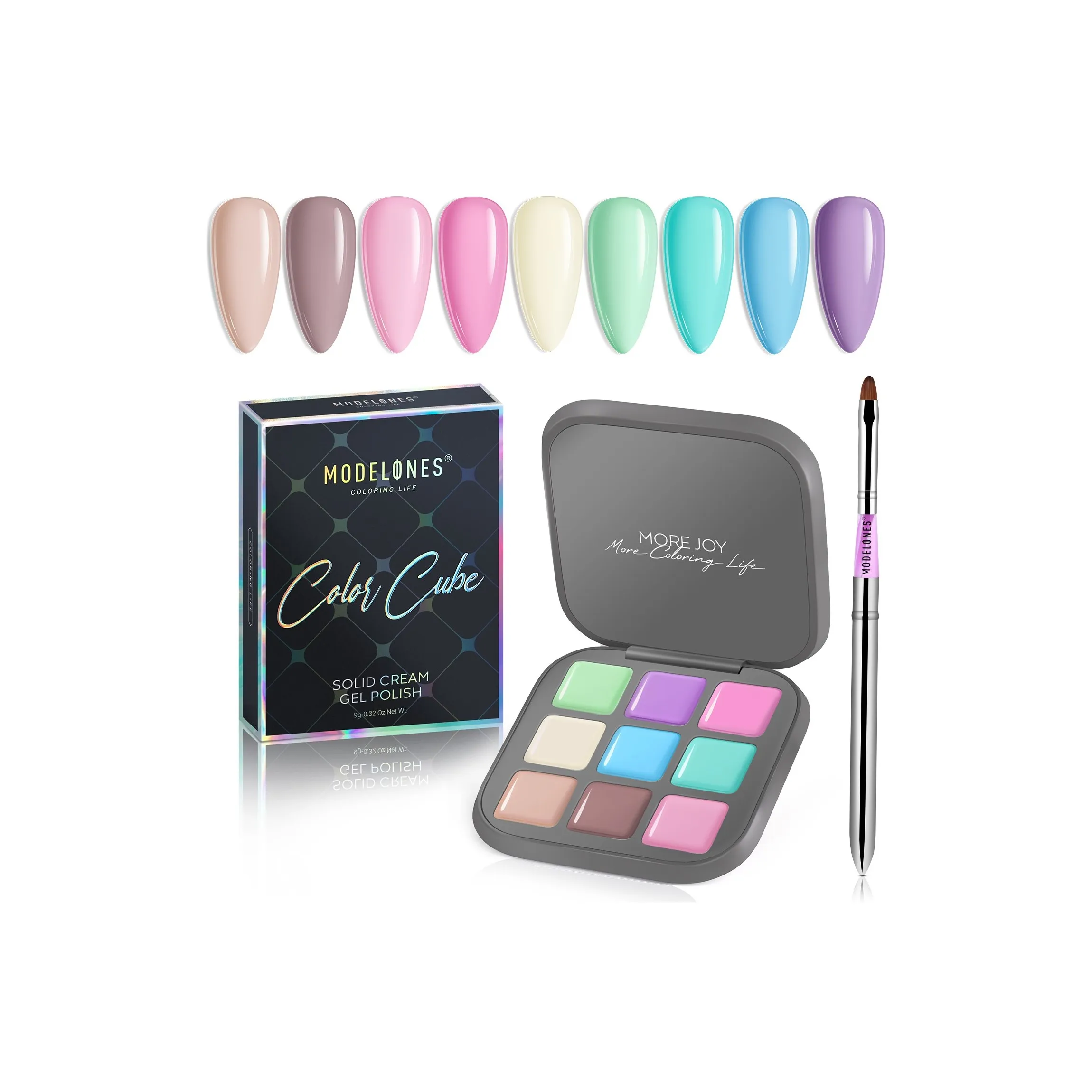 

Modelones OEM brands uv led gel nail polish solid cream pudding gel polish palette color cubes