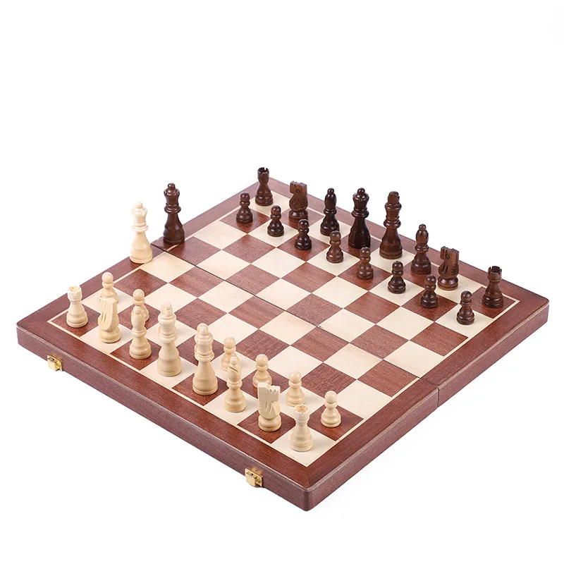

Wooden chess set magnetic portable felted top quality tournament chess board game interior luxury chess set pieces Hot sale, Picture
