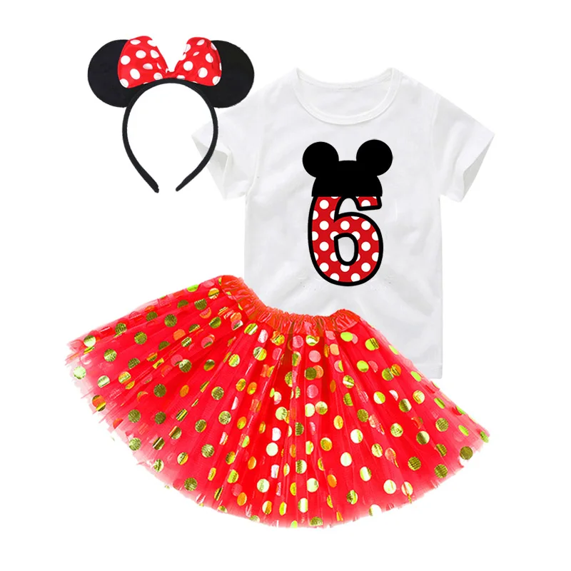 

Amazon Top Seller 2020 2-8Years Old Little Girls Birthday Two Piece Outfits DGRT-021, Red/hot pink/blue
